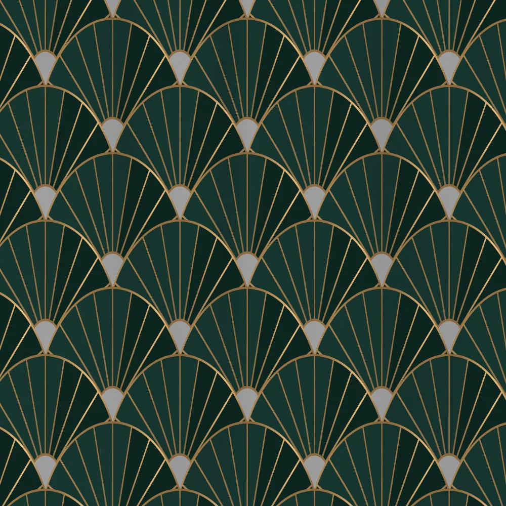 Emerald Fans Shower Curtain