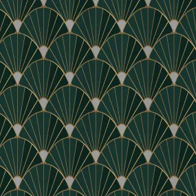 Emerald Fans Shower Curtain