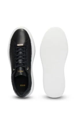 ENDisplay name: Cupsole trainers in leather with embossed monograms