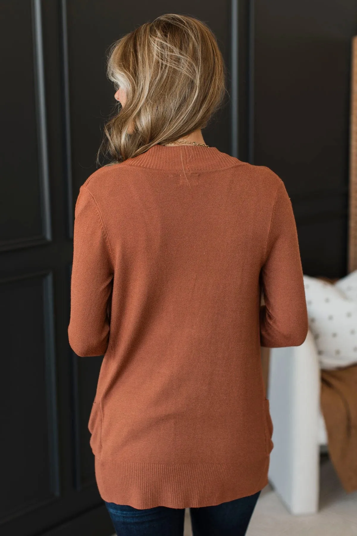 Essential Cardigan- Rust