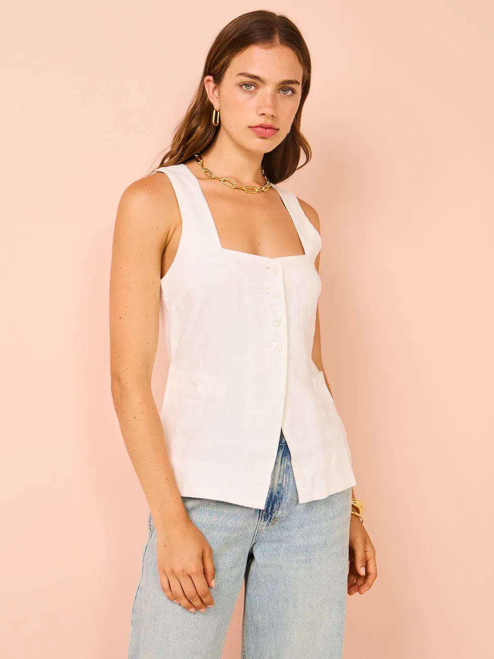 Faithfull The Brand Maya Vest in White