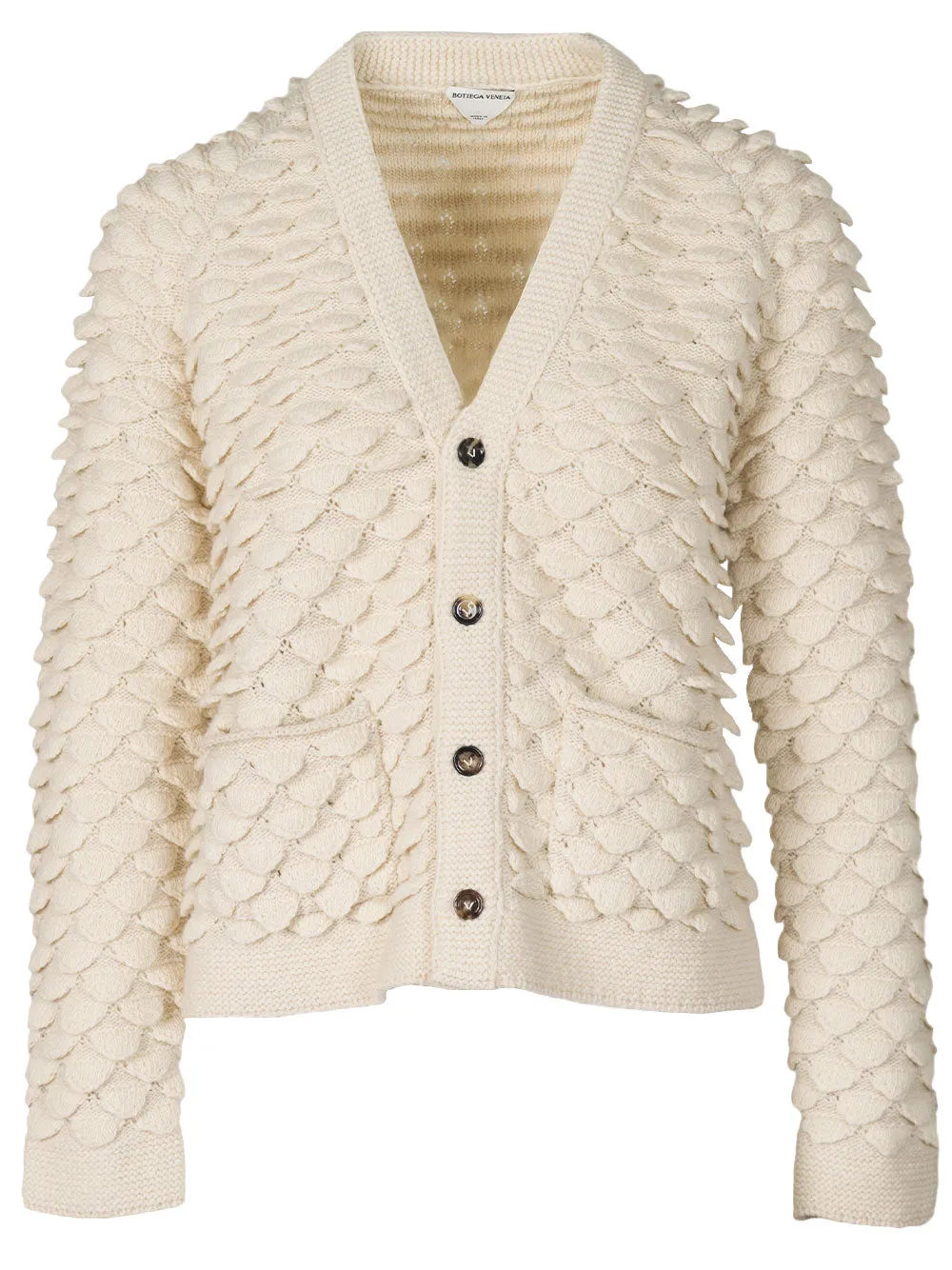 Fish scale wool cardigan