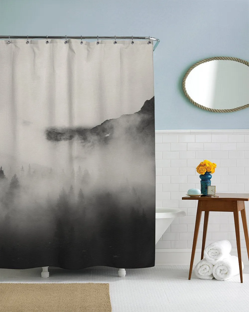 Foggy Mountains Shower Curtain