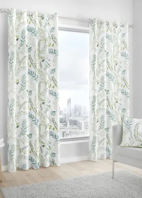 Fusion Fernworthy Green Eyelet Curtains