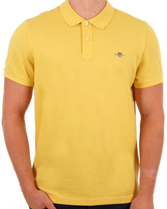 Gant Shield Pique Polo Yellow