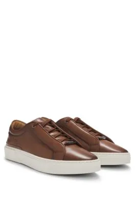 Gary low-top trainers in burnished leather