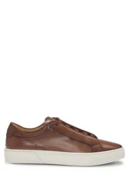 Gary low-top trainers in burnished leather