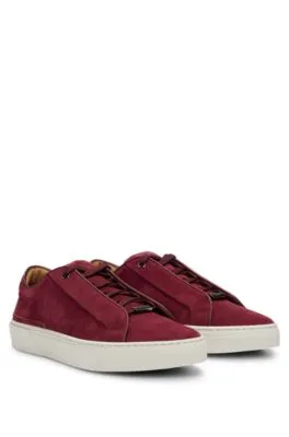 Gary suede low-top trainers with branded lace loop