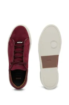 Gary suede low-top trainers with branded lace loop