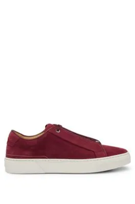 Gary suede low-top trainers with branded lace loop