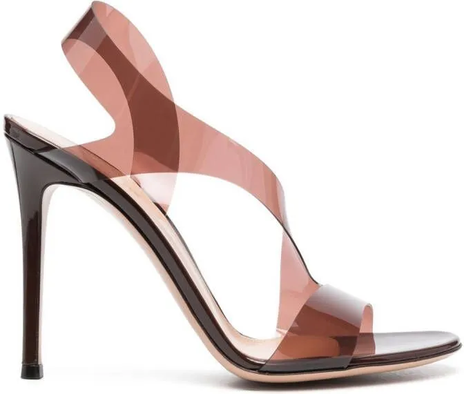 Gianvito Rossi Metropolis 105mm transparent sandals Brown