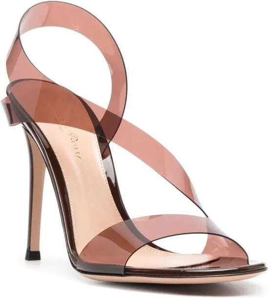 Gianvito Rossi Metropolis 105mm transparent sandals Brown