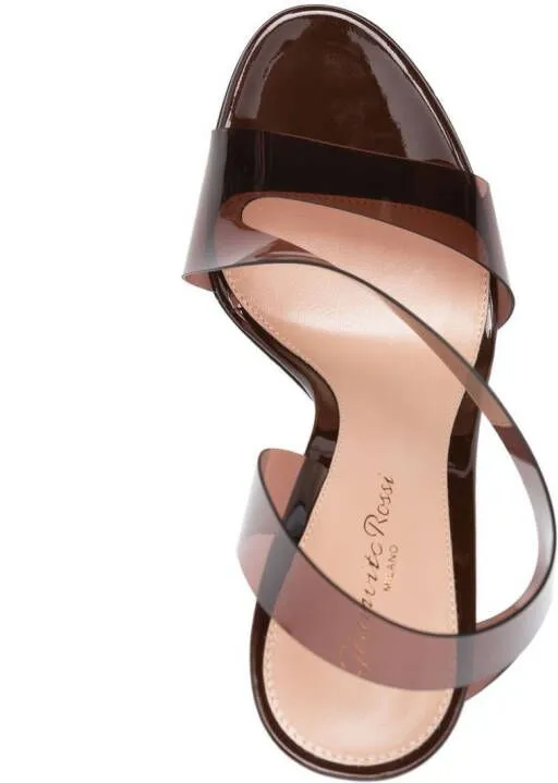 Gianvito Rossi Metropolis 105mm transparent sandals Brown