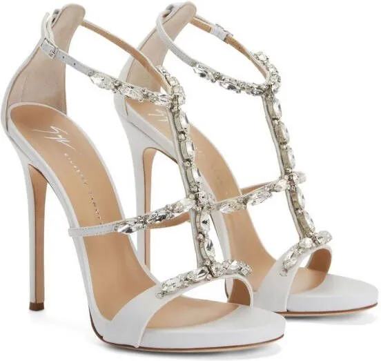 Giuseppe Zanotti Elba rhinestone-embellished sandals White