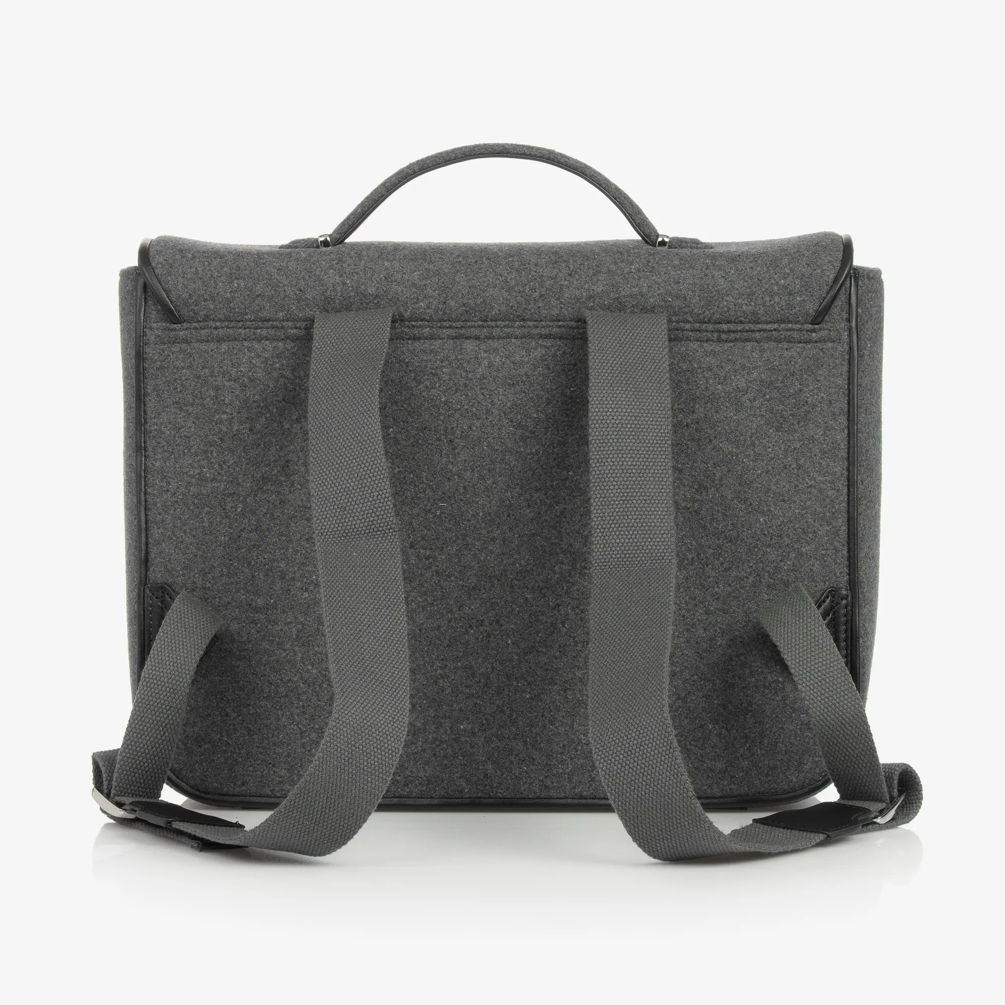 Grey Wool Satchel Backpack (34cm)