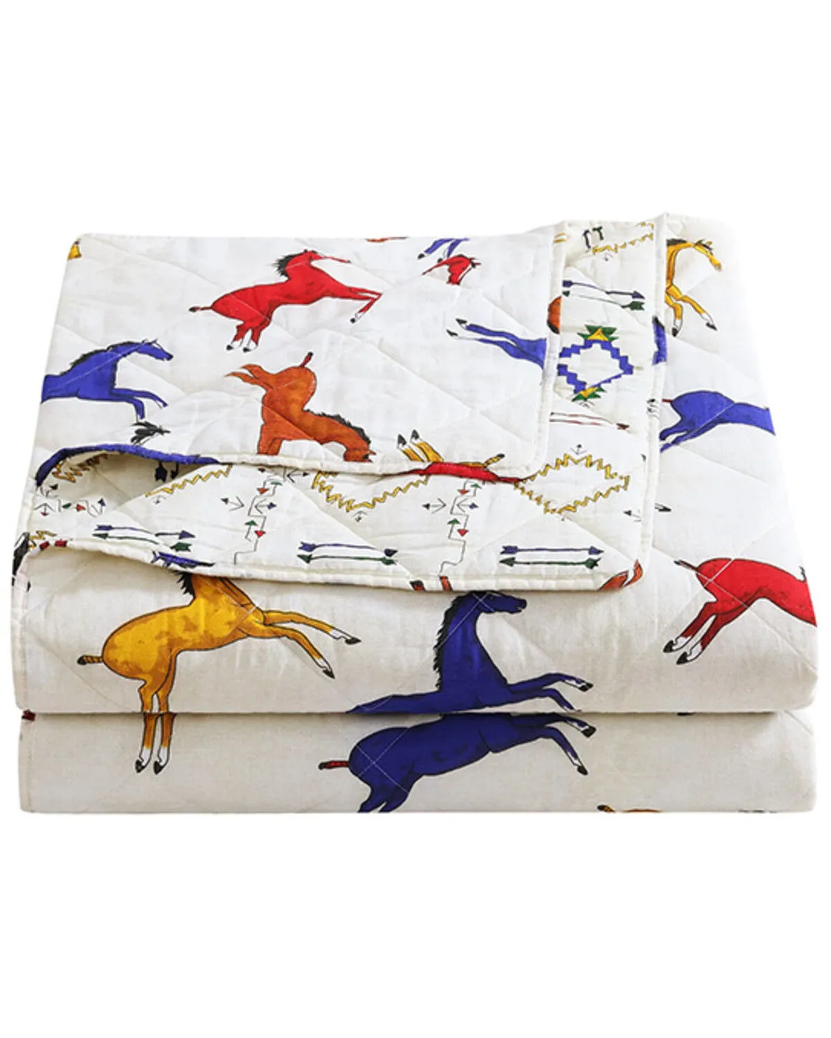 HiEnd Accents Wild Horses Reversible 2 Piece Quilt Set - Twin Size