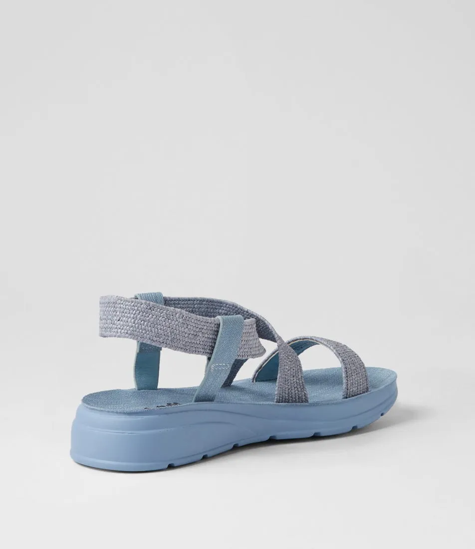 I LOVE BILLY Dirk Denim Synthetic Raffia Sandals