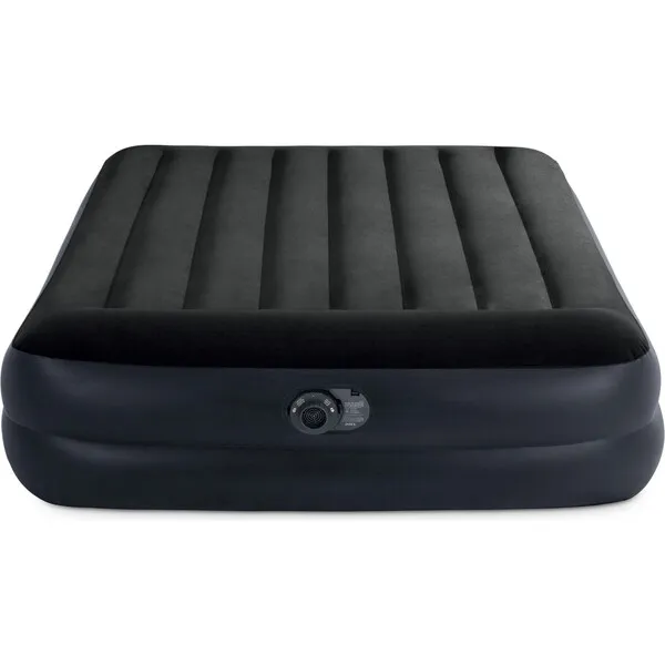 Intex Entertainment Dura Beam Plus Pillow Raised Air Mattress w/Built in Pump, Queen