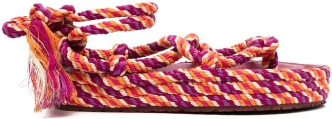 ISABEL MARANT Erol tasselled rope sandals Orange