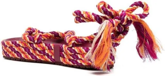 ISABEL MARANT Erol tasselled rope sandals Orange