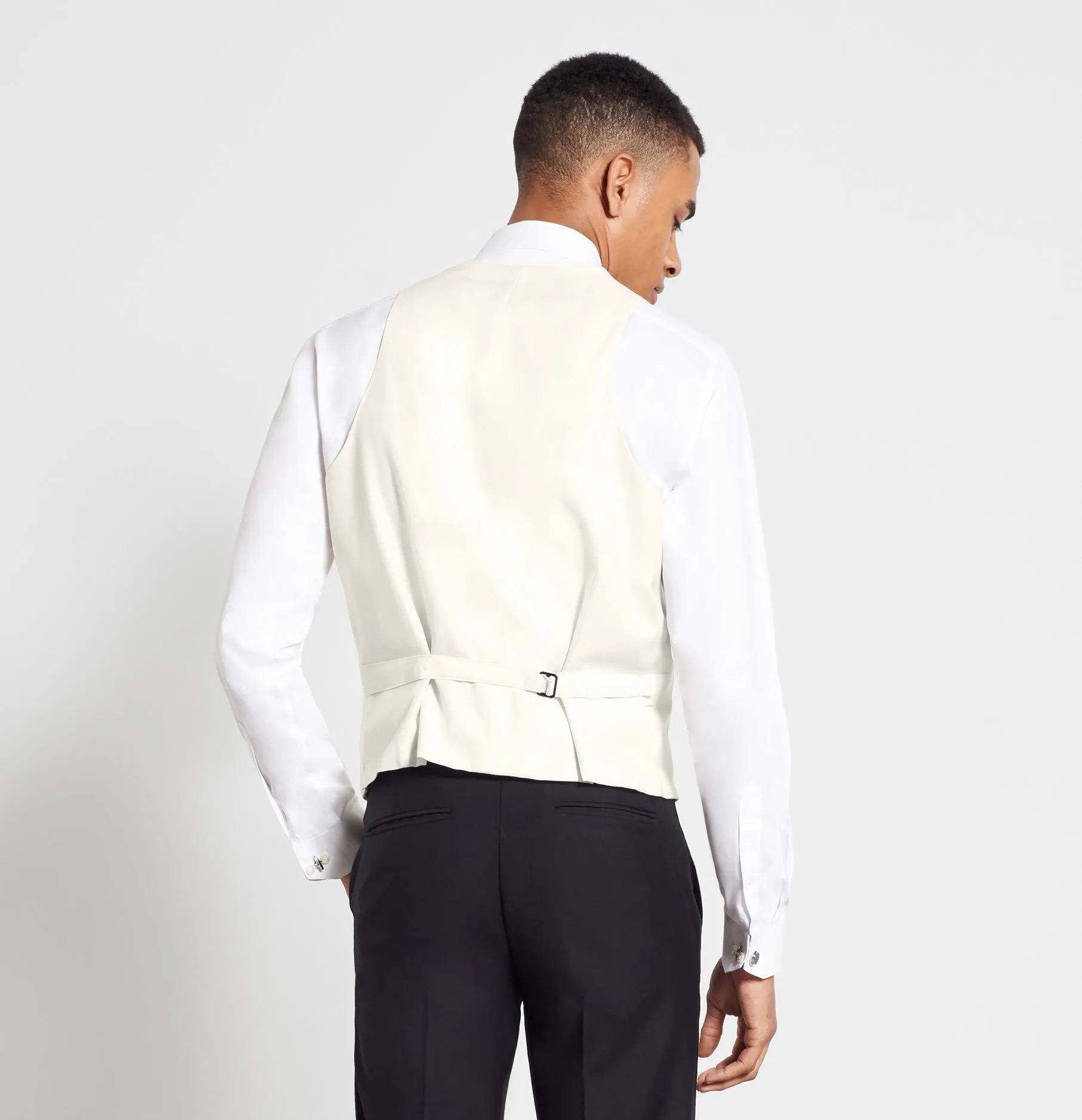 Ivory Low Cut Tuxedo Vest