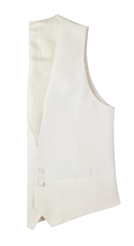 Ivory Low Cut Tuxedo Vest