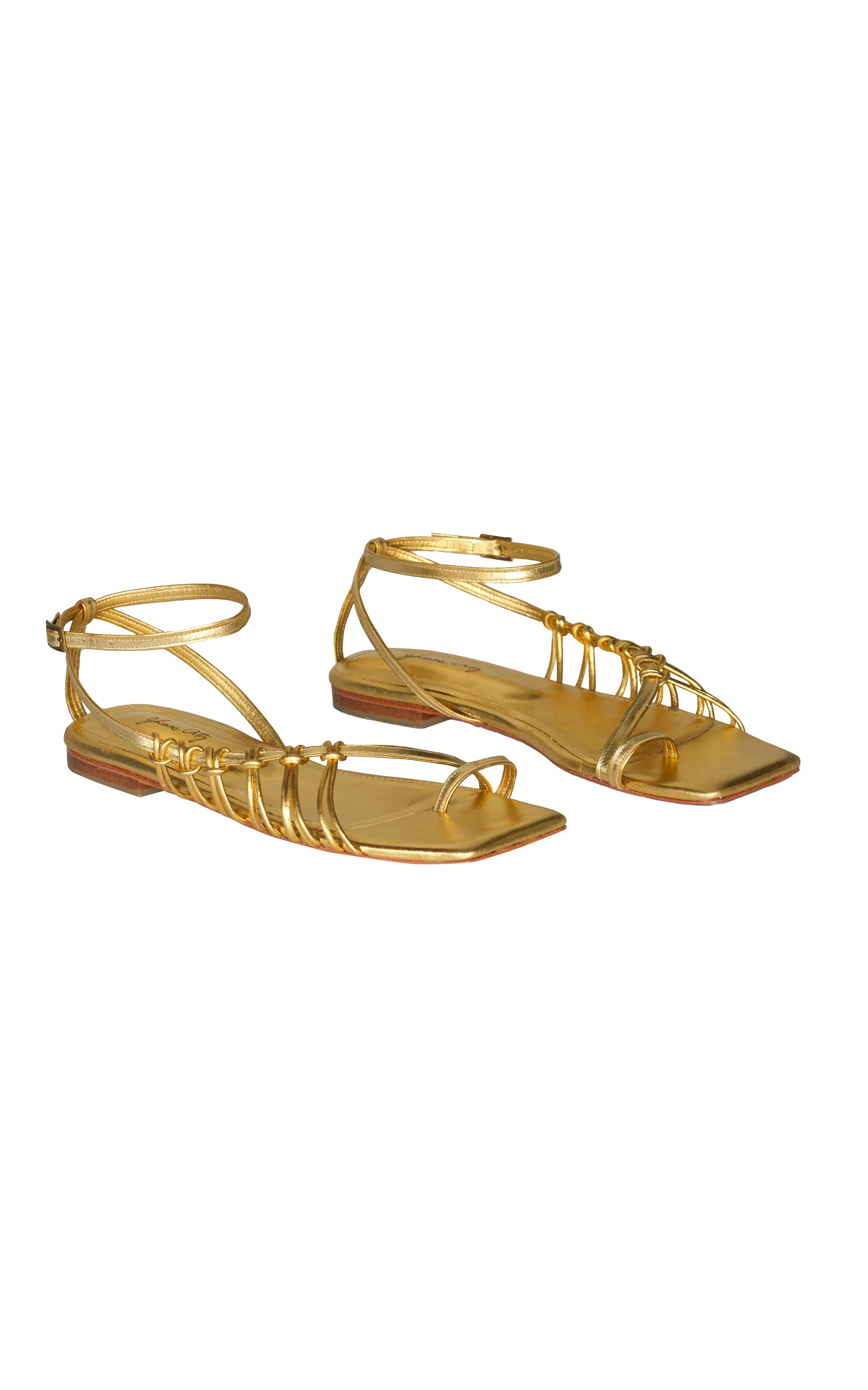 Johanna Ortiz Moon Gazer Metallic Leather Sandals