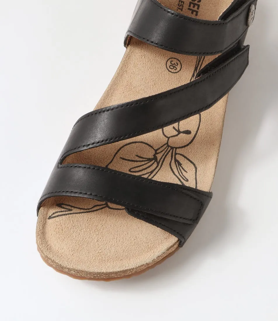 JOSEF SEIBEL Tonga 25 Schwarz Leather Sandals