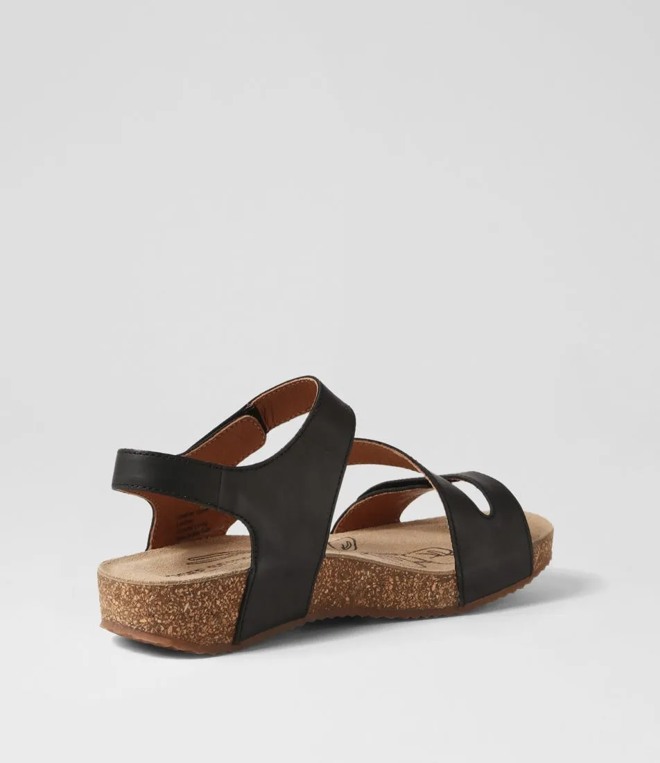 JOSEF SEIBEL Tonga 25 Schwarz Leather Sandals