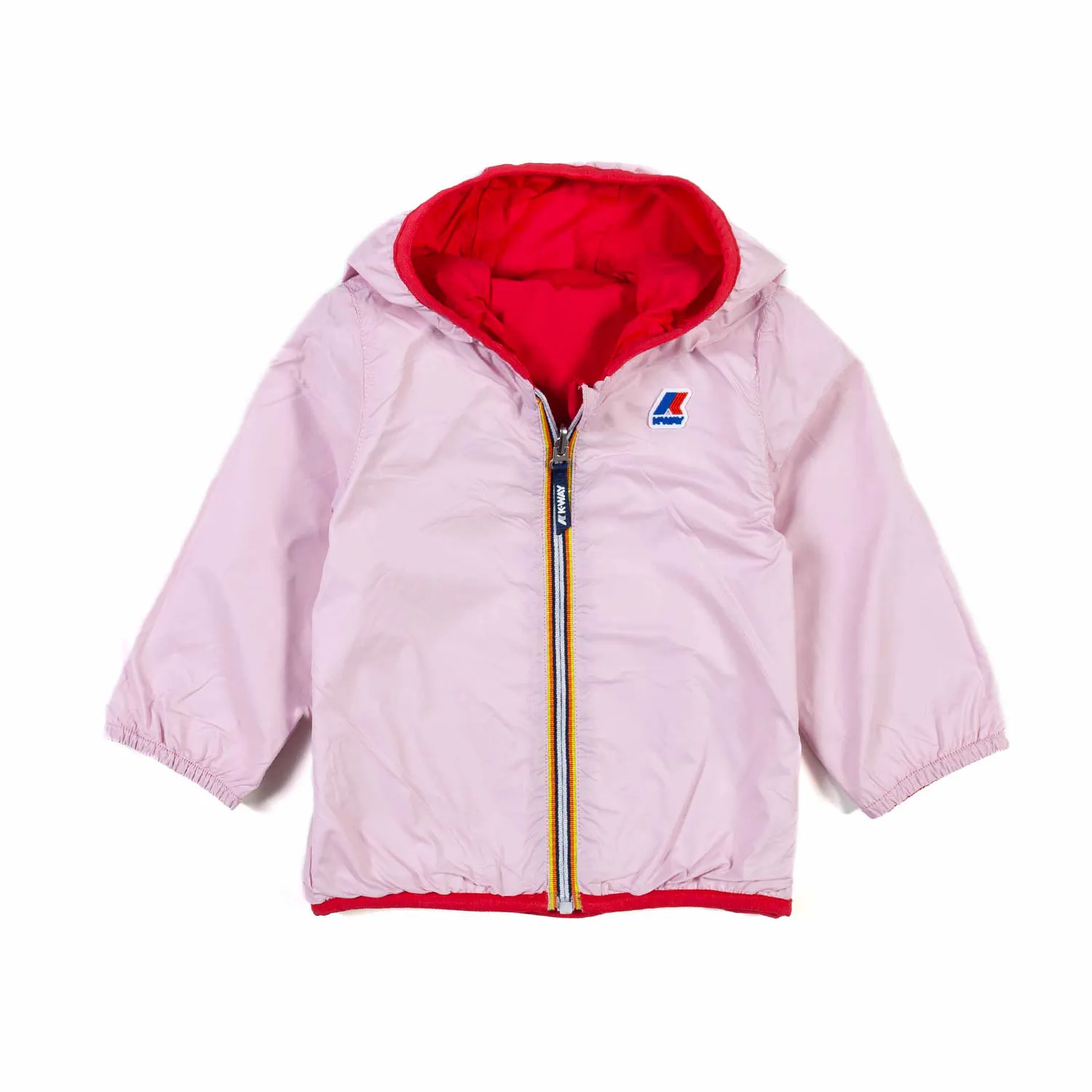 K-Way Pink And Red Jacques Plus2 Double Reversible Jacket