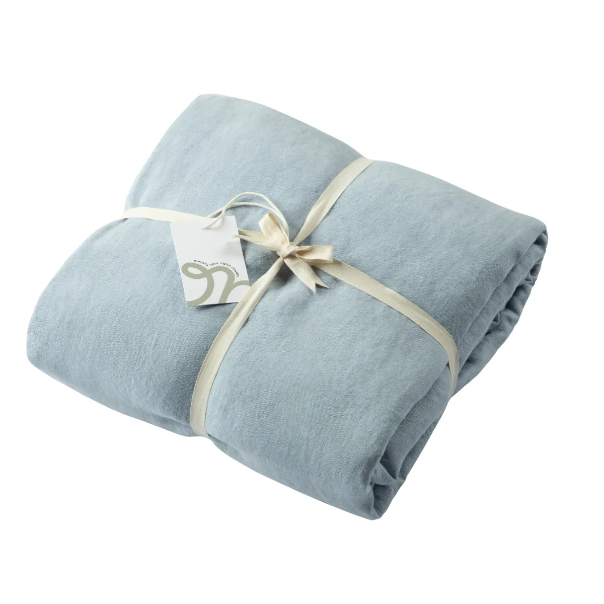 Kapok Comforts   King Linen Duvet Cover Blue Fog