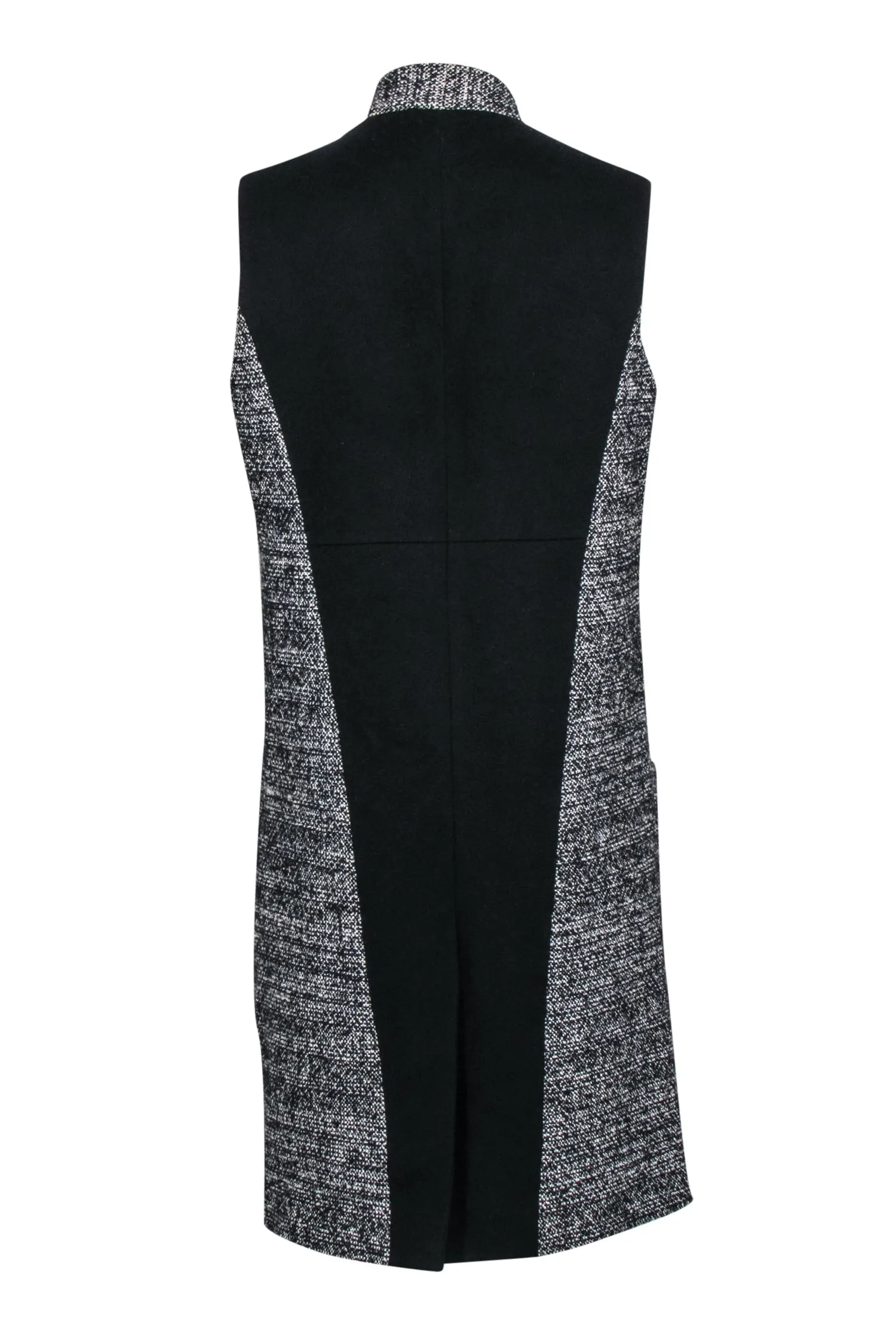 Karen Millen - Black & White Tweed Longline Vest Sz 6