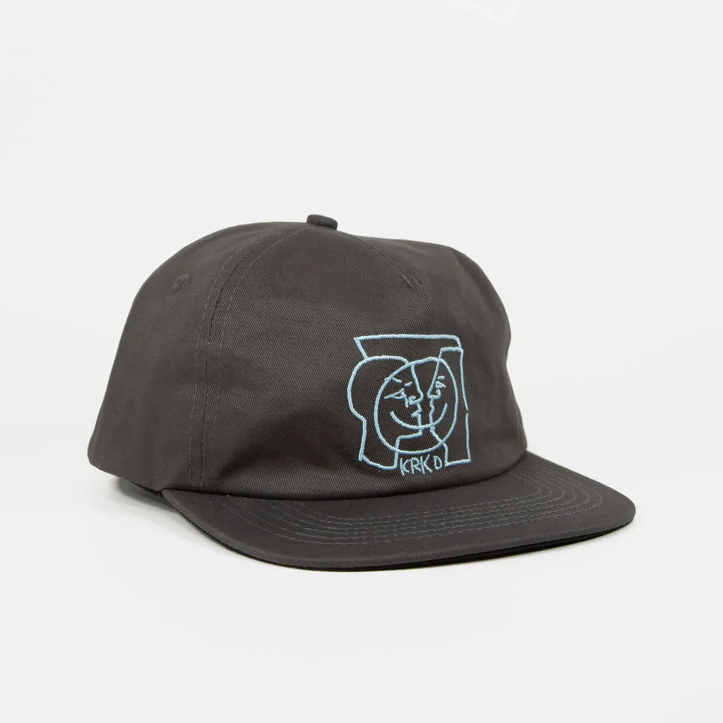 Krooked Skateboards - Moonsmile Snapback Cap - Charcoal / Blue