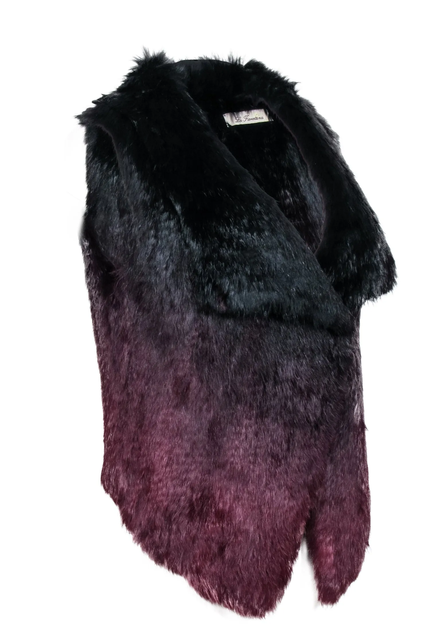 La Fiorentina - Black & Red Ombre Rabbit Fur Vest One Size