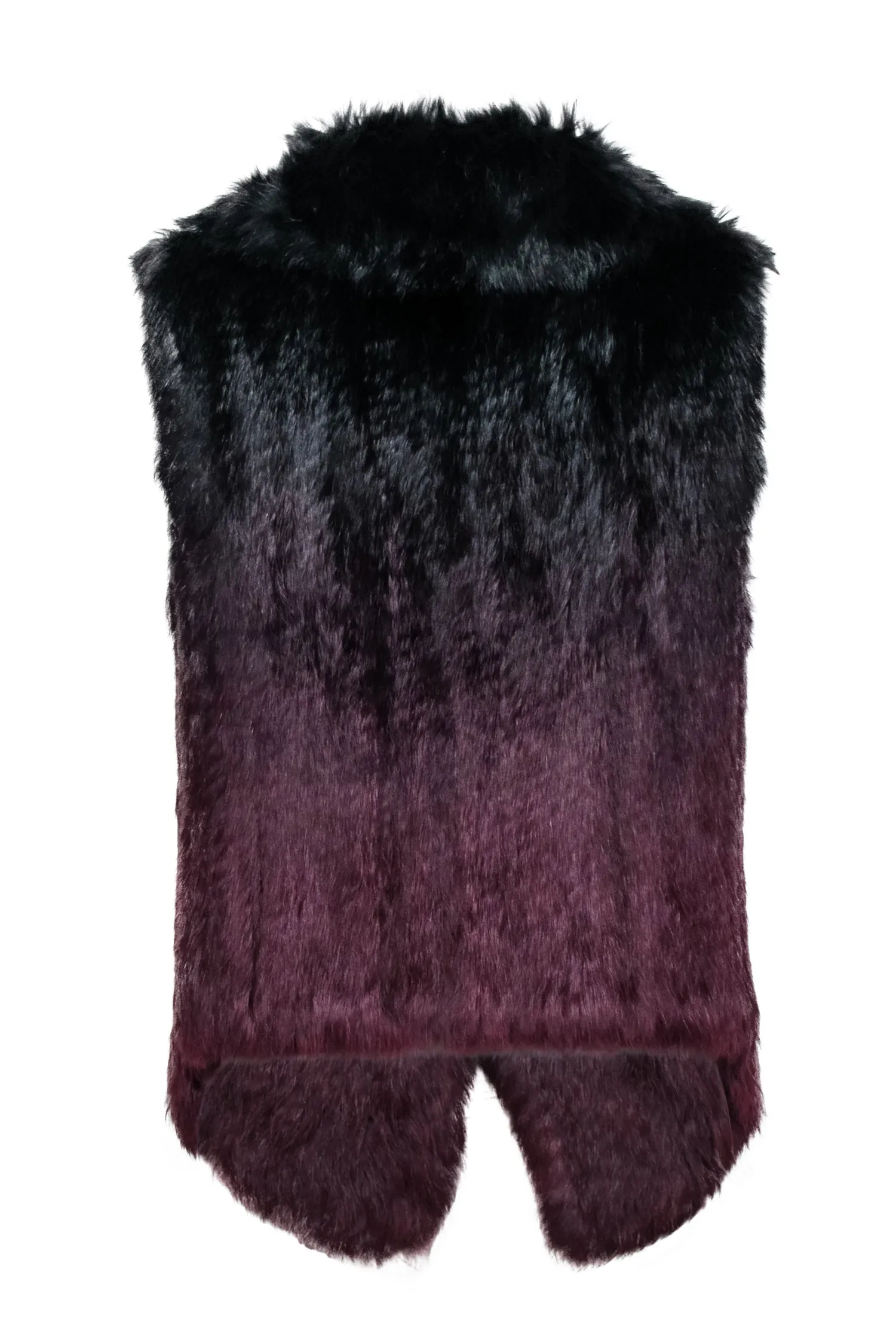 La Fiorentina - Black & Red Ombre Rabbit Fur Vest One Size