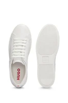 Lace-up trainers in leather with subtle branding