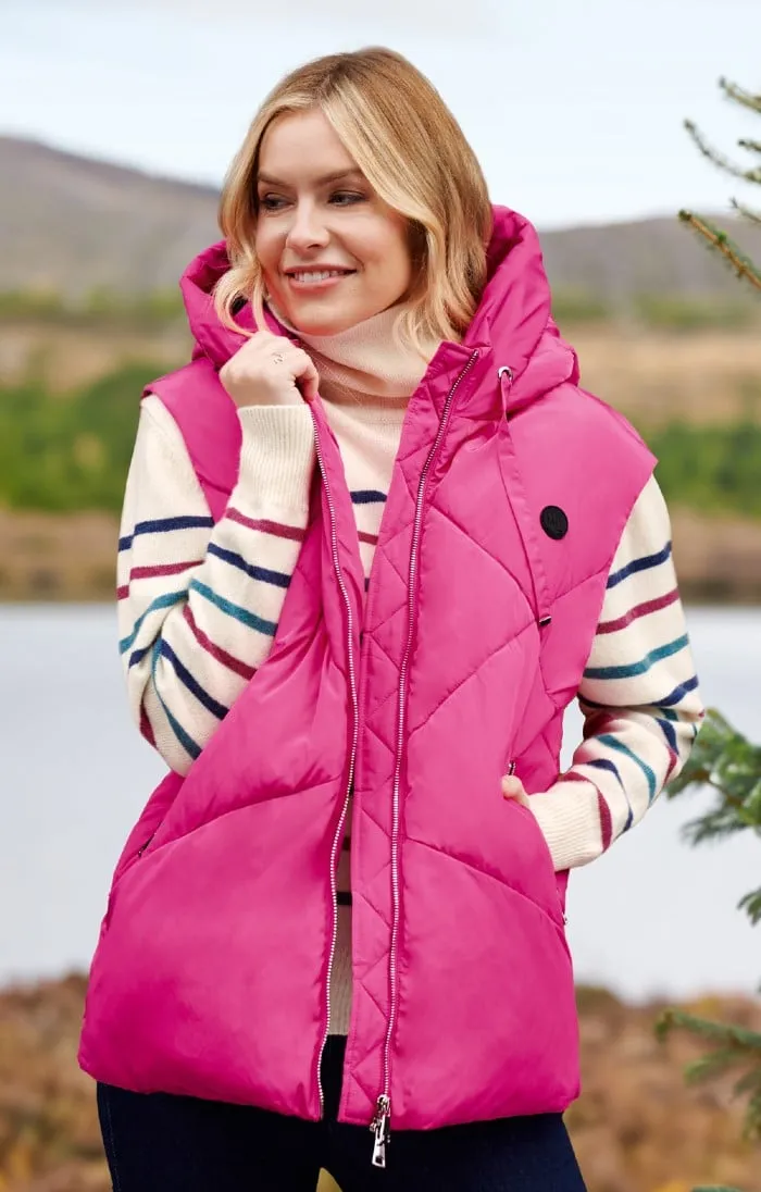 Ladies Quilt Hooded Gilet