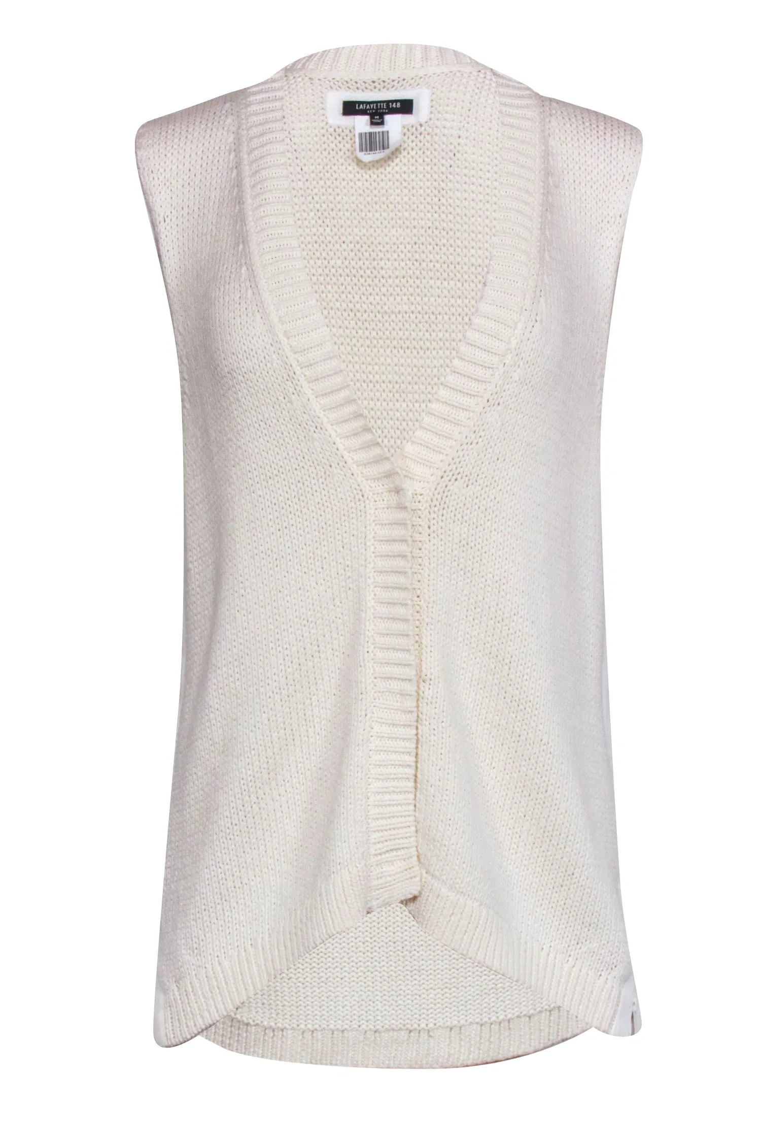 Lafayette 148 - Ivory Knit Sleeveless Sweater Vest Sz M