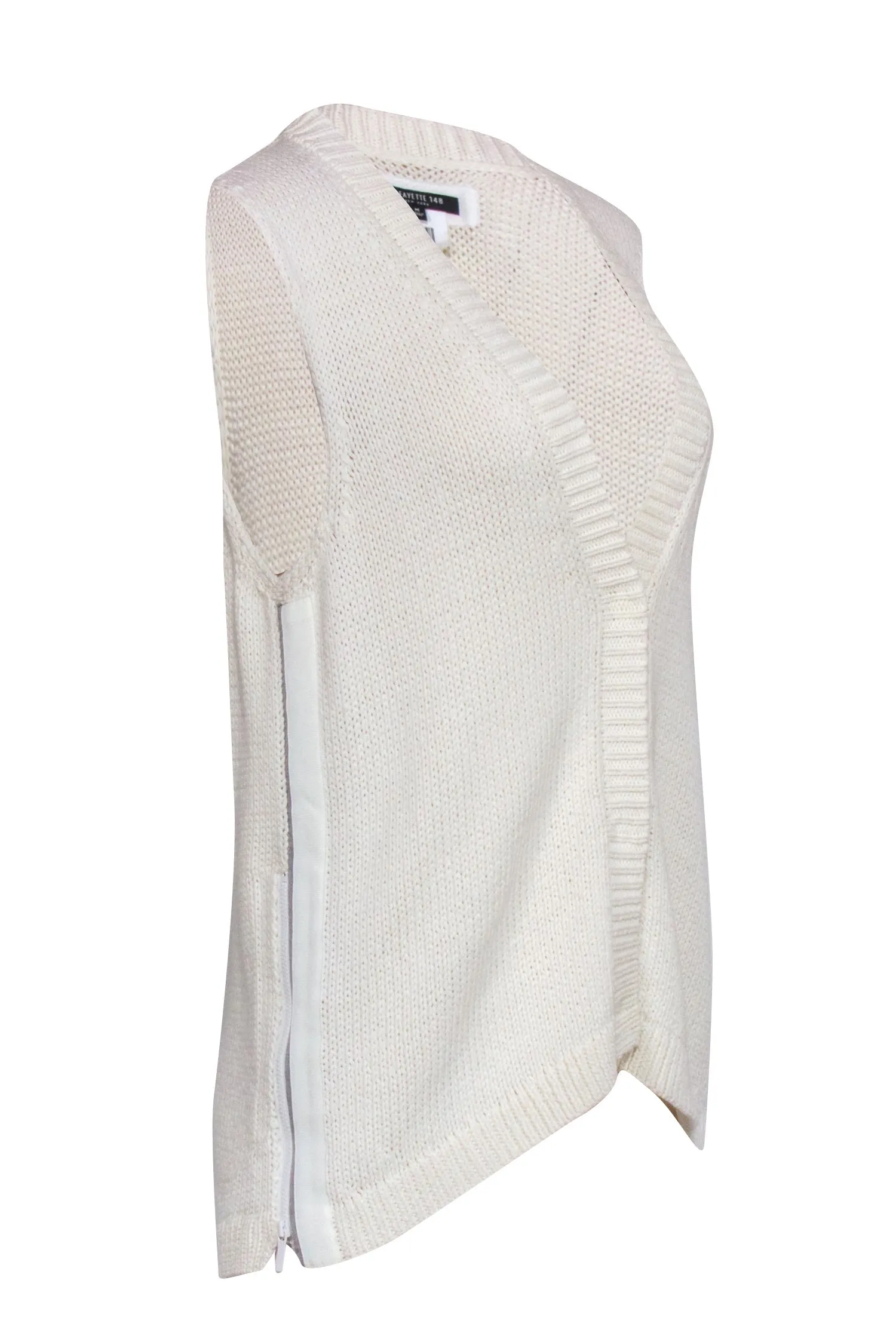 Lafayette 148 - Ivory Knit Sleeveless Sweater Vest Sz M