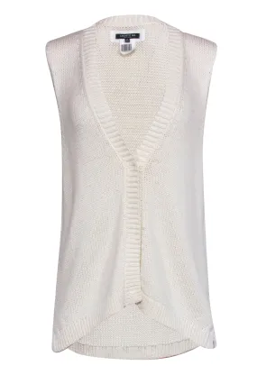 Lafayette 148 - Ivory Knit Sleeveless Sweater Vest Sz M