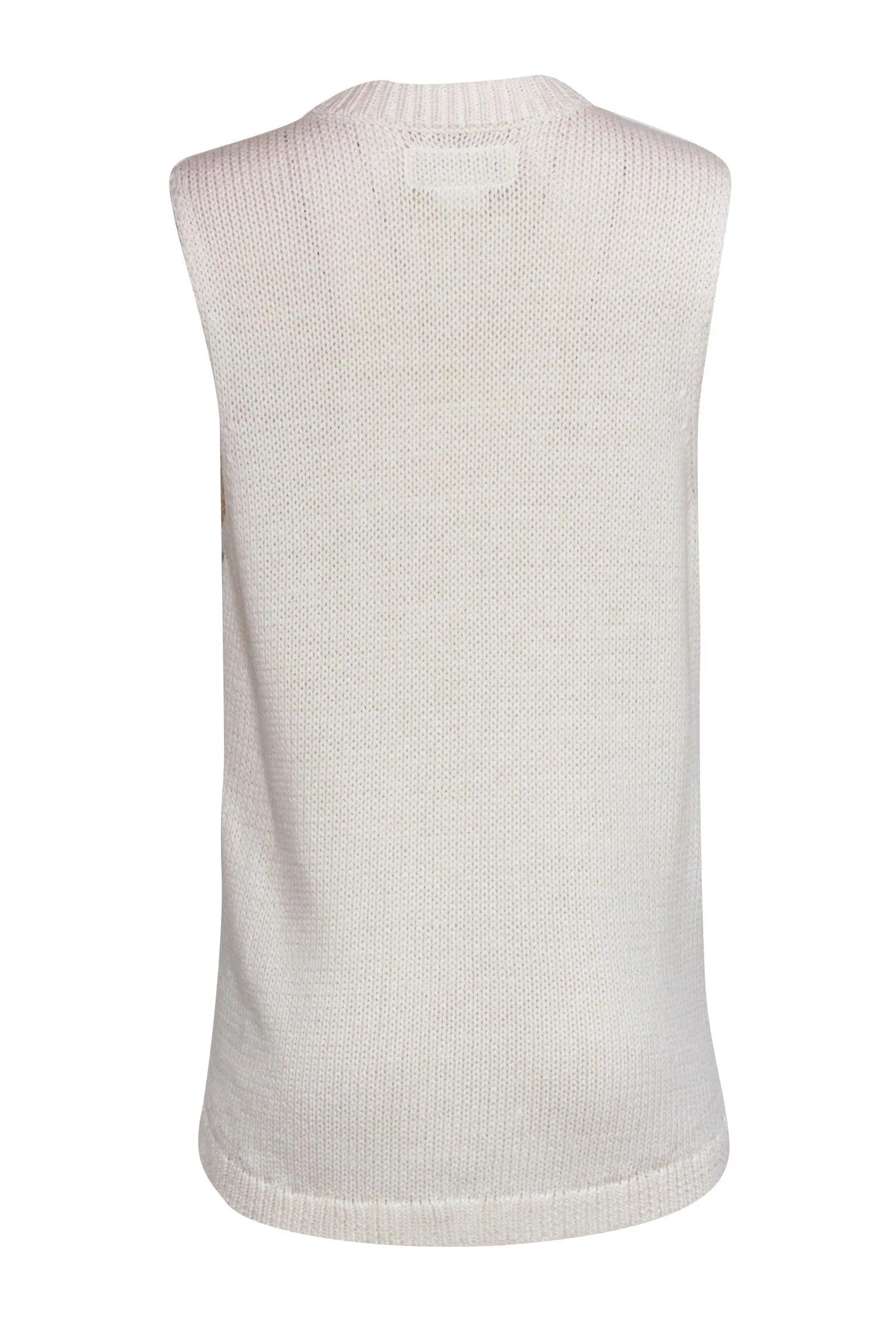 Lafayette 148 - Ivory Knit Sleeveless Sweater Vest Sz M