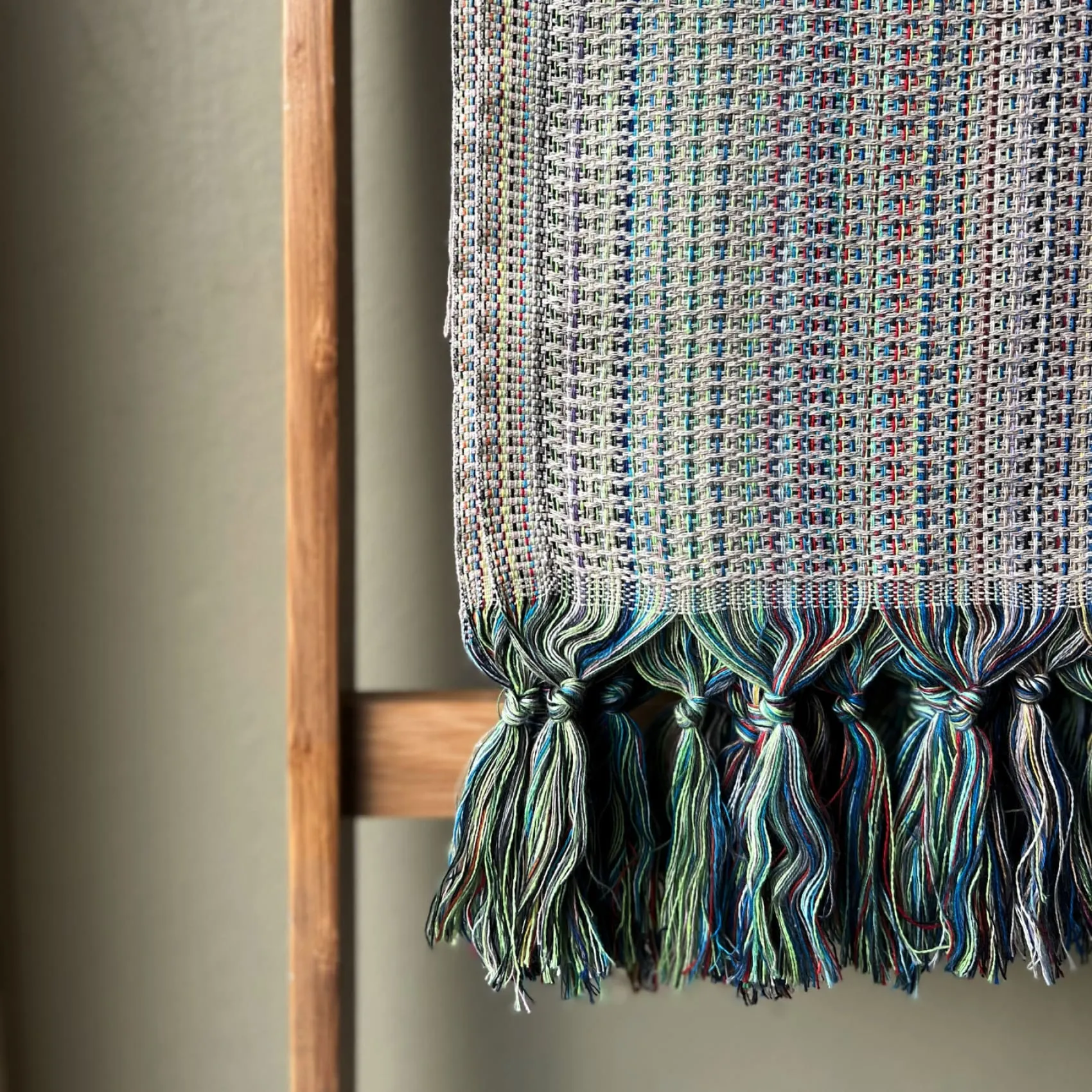 Lale - Hand Loomed Cotton Blanket - Blues