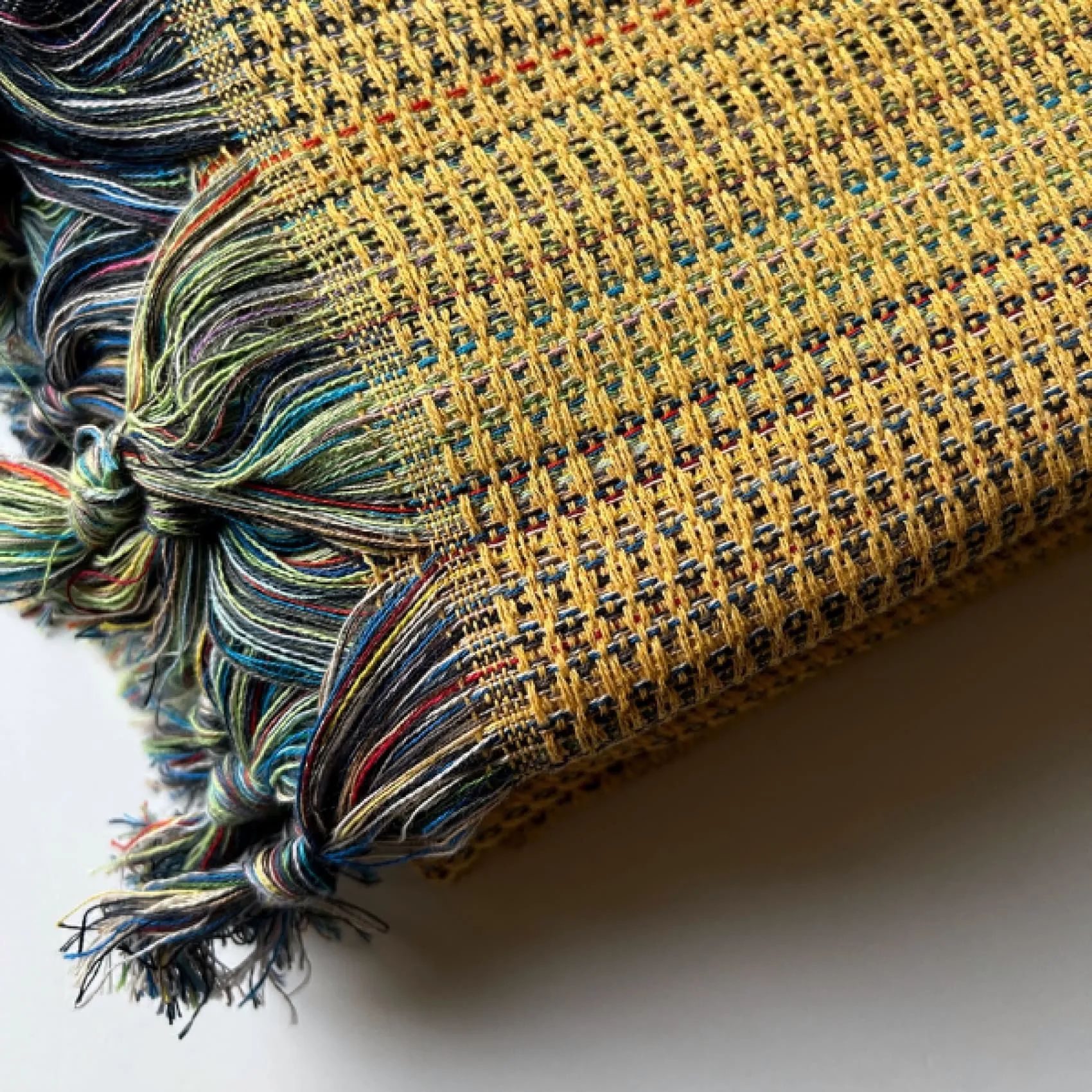 Lale - Hand Loomed Cotton Blanket - Mustard