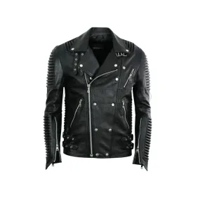 Leather Moto Jacket ( Black )