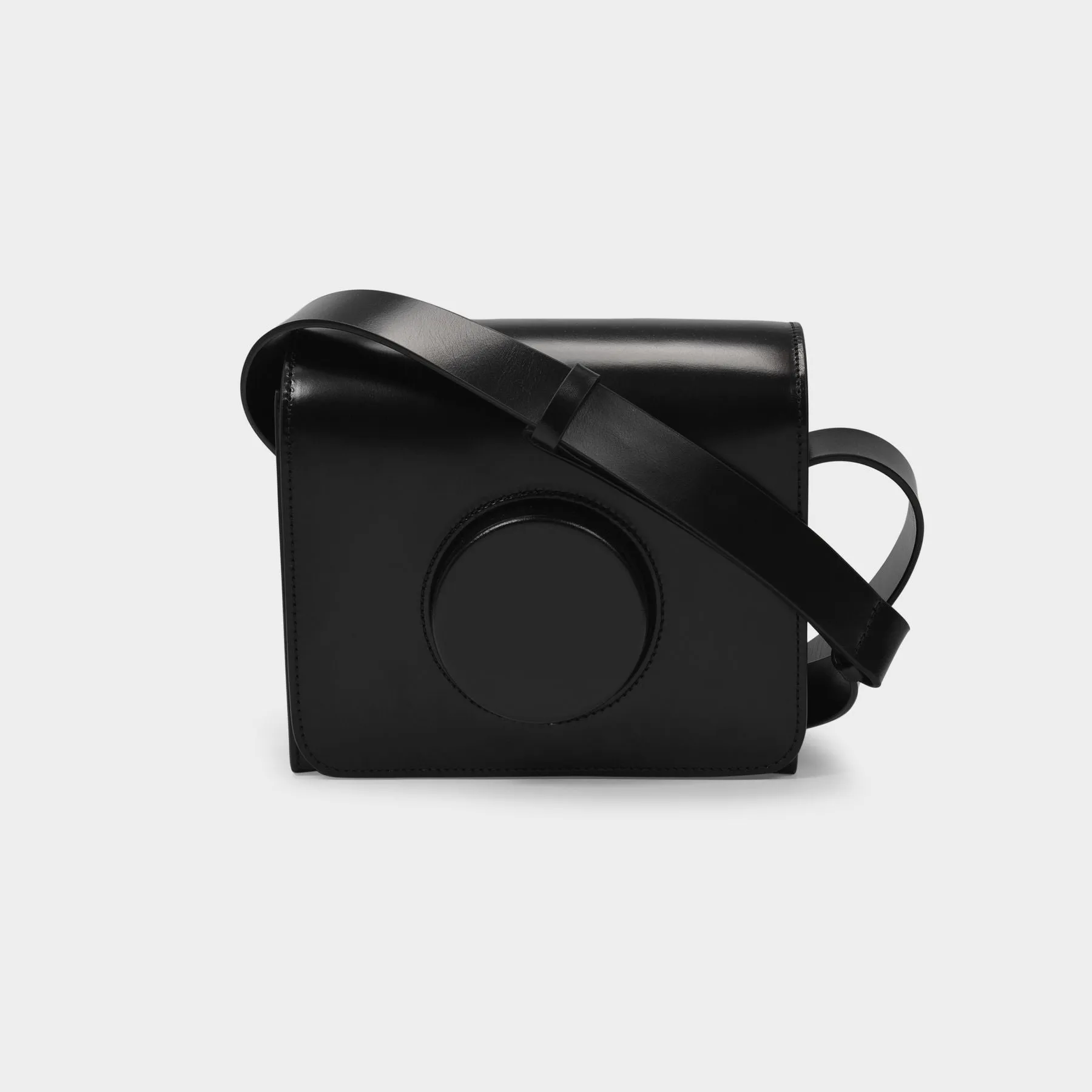 Lemaire  Camera Bag in Black Cow Leather