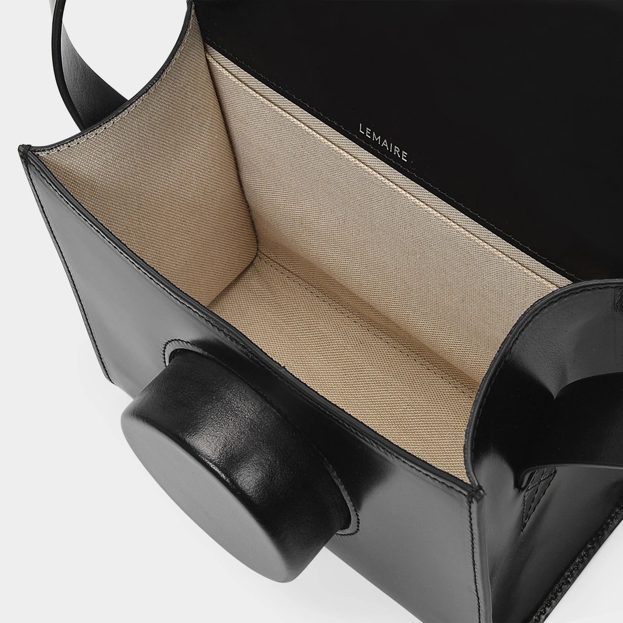 Lemaire  Camera Bag in Black Cow Leather