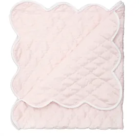 Lenora Pink Quilted Satin Baby Blanket