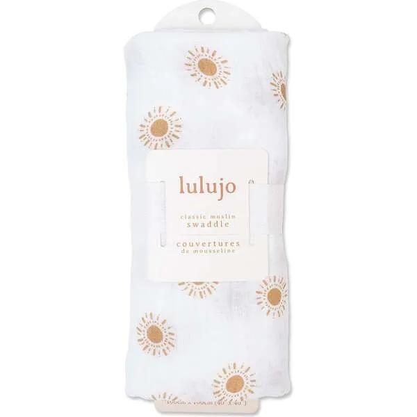 Lulujo Muslin Swaddle Blanket, Suns