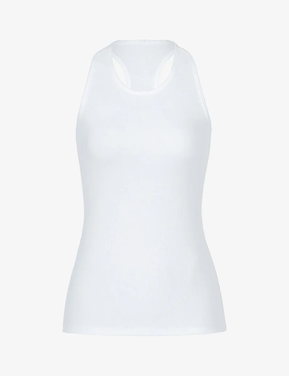 Luxury Rib Tank | White