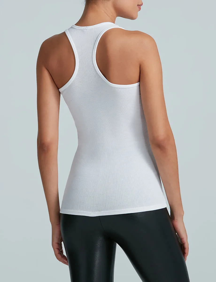 Luxury Rib Tank | White